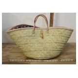 Large Tote Basket, Hand Weaved, Like New.