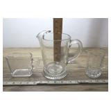 Measuring Cup And Two Pitchers, Chipped Measure.