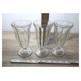 3 Ice Cream Glasses.