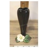 1 Lonely But Handsome Black Bud Vase, Unmarked.