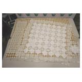 2 Table Covers And Doilys, Largest Is 64"