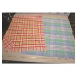 2, 48" Square Table Covers, Red-white, Blue Green.