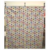 Printed Quilt Design Blanket, White Boarder, 68x78