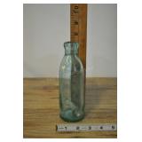 1890s Green Glass Bottle, Has Glass Stopper Inside
