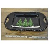 Snow Productions Christmas Tree Platter 10"