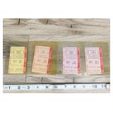 4 Roosevelt Horse Racing Track Wager Tickets 1969