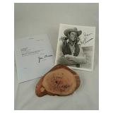 Jim Arness Autographed Burl Wood