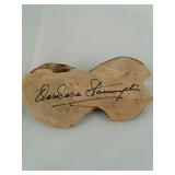 Barbara Stanwyck Autographed Burl Wood