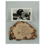Pearl Bailey Autographed Burl Wood