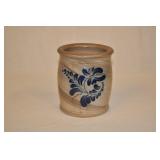 Ceramic Vessel Cobalt And Salt Glaze Signed Unkown