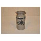 Ceramic Vessel Cobalt And Salt Glaze