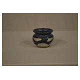 Ceramic Vessel Cobalt And Salt Glaze