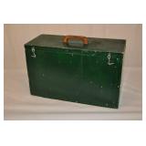 Green Homemade Box Hinged Top With Handle