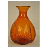 Amber Blown Glass Vase Excellent Condition