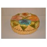 Weaved Lined Sewing Basket With Contents