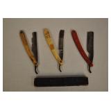 Three Straight Razors, Used Condition.  One Case