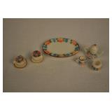 Miniature Porcelain Tea Set 9 Piece