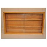 Wood Display Case With Double Sliding Glass