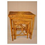 Three Nesting Wicker Tables