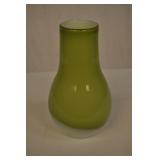 Green And White Blown Glass Vase