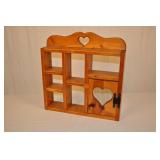 Knick Knack Hutch, Wood With Heart Cutouts