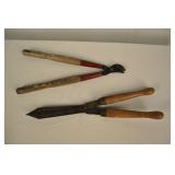 2 Vintage Wood Handled Tools