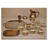Lot Silver Plate Pieces - Bowls, Saucers,