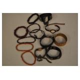 Mens Wrist Bands - Leather, Copper, Wood Beads 12+