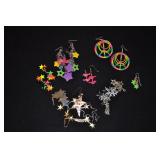 Neon Earrings - Stars, Peace Sign