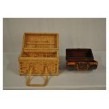 Pair Of Wood And Wicker Purses