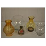 Assorted Lot; Lamp Oil Shades, Fish Bowl