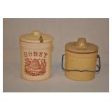 Pottery Honey Pot And Crock Pot