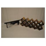 2 Wood Shelves Black Diagonal Display