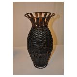 Wicker And Metal Vase