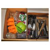 Assorted Utensils, Strainers, Cookie Cutters.