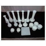 18 Pieces Assorted Milk Glass