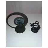 Pair of moon candle holders