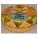 Weaved Lined Sewing Basket With Contents