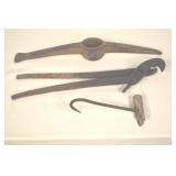 Primitive Farm Tools - Hay Hook, Pick Axe,
