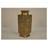 Brass Vase Crane Design 5 Lbs. 8" X 3.5"