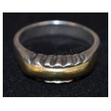 Silver And Gold Two Tone Ring, Marked