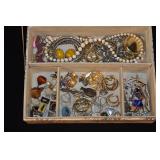 Vintage Jewelry Box With Contents
