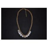 Long Metal Fashion Chain With Silver Medallions