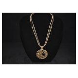 Mosaic Cabochon Pendant - Imperial Topaz, Beads