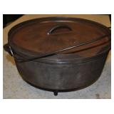 Cast Iron Dutch Oven Footed Pan With Lid And Handl