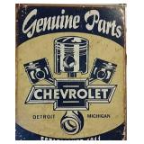 Genuine Parts Chevy Sign 12 Inches By 16 Inches