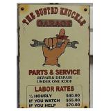 The Busted Knuckle Garage Sign 8 Inches By 12