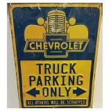 Chevy Truck Parking Only Sign 9 Inches By 12