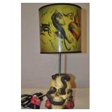 Skull And Snake Lamp Ed Hardy Style 19"t