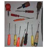 Assorted Screw Drivers And Picks.